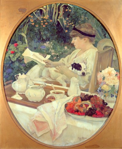 庭のお茶、1910 作： Leon Georges Carre