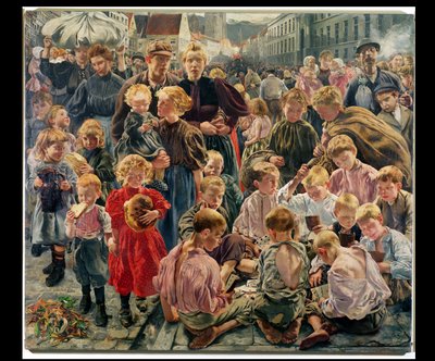 労働者の年齢（三連祭壇画の中央部） 作： Leon Henri Marie Frederic