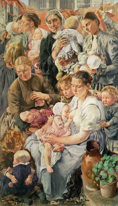 The Ages of the Worker、1895年の女性、右パネル 作： Leon Henri Marie Frederic