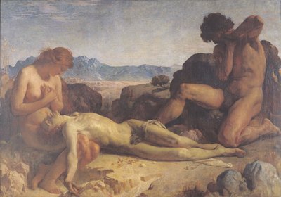 アダムの体を見つけるアダムとイブ 作： Leon Joseph Florentin Bonnat