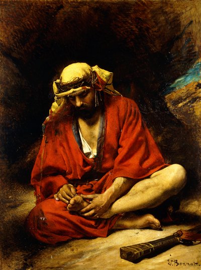 アラブ人が足から棘を摘み、 作： Leon Joseph Florentin Bonnat