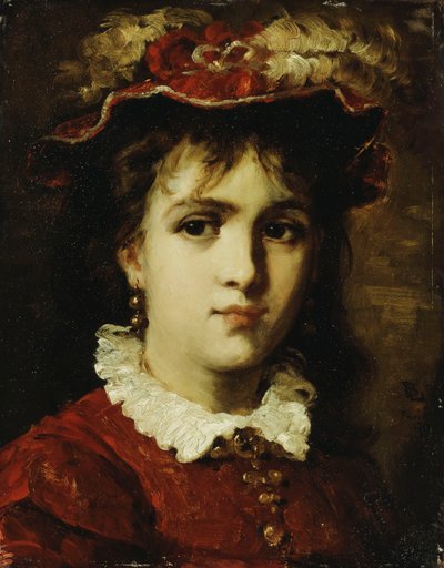 若い女の子の肖像画、1876 作： Leon Joseph Florentin Bonnat