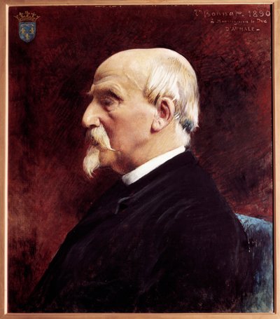 軍人・政治家であるオマール公アンリ・ドルレアン（1822-1897）のプロフィール肖像画 レオン・ジョセフ・ボナ（1833-1922）による絵画 作： Leon Joseph Florentin Bonnat