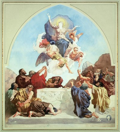 聖母被昇天」の習作（鉛筆・水彩・紙 作： Leon Joseph Florentin Bonnat