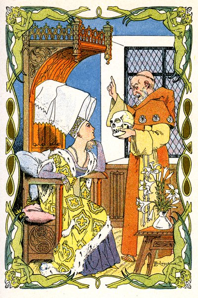 フレール・ジャン・チュレル、『Dame Violante une tete de mort』に出席 作： Leon Lebegue