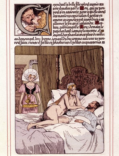 レオン・ルベーグ（1863-1944）によるオノレ・ド・バルザックの小説「La Mye du Roy」の挿絵 作： Leon Lebegue