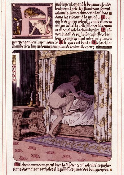 レオン・ルベーグ（1863-1944）によるオノレ・ド・バルザックの小説「La Mye du Roy」の挿絵 作： Leon Lebegue