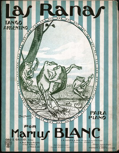 タンゴを踊るカエル。 1914年（イラスト） 作： Leon Pousthomis