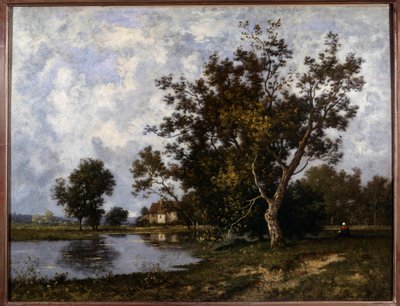 ラ・マーレの風景 レオン・リシェ（1847-1907）の絵画 20世紀 個人蔵 作： Leon Richet