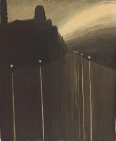 夜の堤防、1908年。 作： Leon Spilliaert