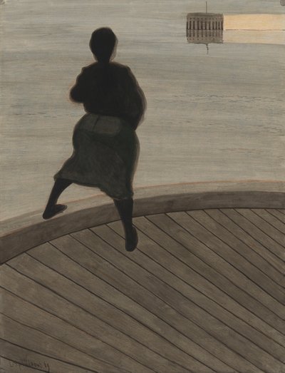 桟橋の漁師 作： Leon Spilliaert