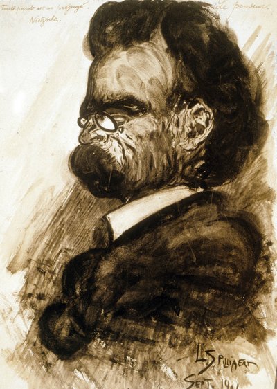 フリードリッヒ・ニーチェ (1844-1900) ドイツの哲学者、詩人 ガッシュと陶磁器のインク レオン・スピリアールト作 1901 作： Leon Spilliaert