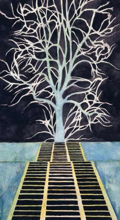 The Tree at the End of the Staircase (階段の先の木) 作： Leon Spilliaert