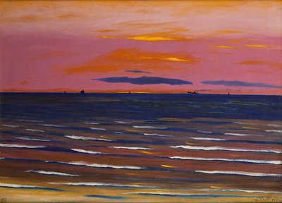 マリンナイト; ネイビーイブニング 作： Leon Spilliaert