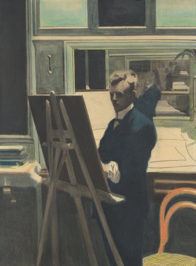 自画像（紙に水彩） 作： Leon Spilliaert
