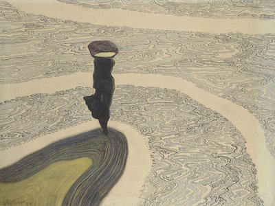 海岸線の女性、1910年。 作： Leon Spilliaert