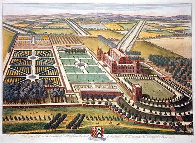 ヨハネス・キップ（c.1652-1722）によるノッティンガム郡のウォラトン・ホール（エングレーヴィング）。 作： Leonard (after) Knyff