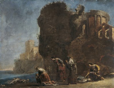 ヘクバの哀悼、1630年頃 作： Leonard Bramer