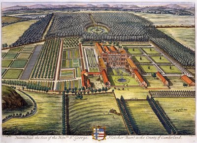 ヨハネスキップ（c.1652-1722）によって刻まれたカンバーランド郡のハットンホール 作： Leonard Knyff