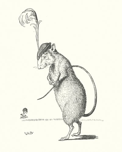そしてネズミは帽子に羽をつけた（リトグラフ） 作： Leonard Leslie Brooke