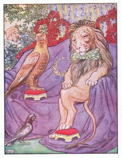 そして、ワシは非常に堂々と見えました、「ジョニー・クロウズ・パーティー」、1930年頃のイラスト 作： Leonard Leslie Brooke