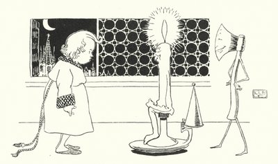 寝るときに灯すロウソクです（彫刻 作： Leonard Leslie Brooke