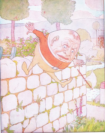 Humpty Dumpty had a great fall (color litho) 作： Leonard Leslie Brooke