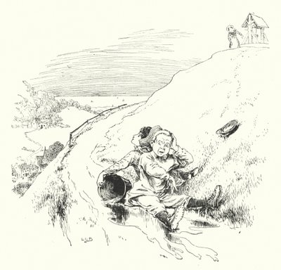 ジャックとジルは丘を登った（彫刻 作： Leonard Leslie Brooke