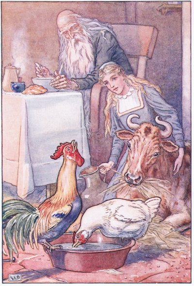かわいいひよことまだらの牛、1920年代の今の答えは 作： Leonard Leslie Brooke