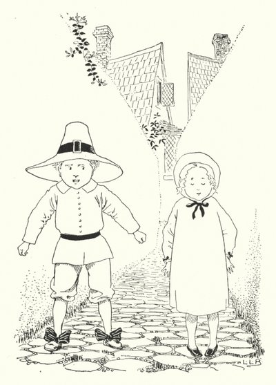 路地には少年と少女が住んでいました（彫刻 作： Leonard Leslie Brooke