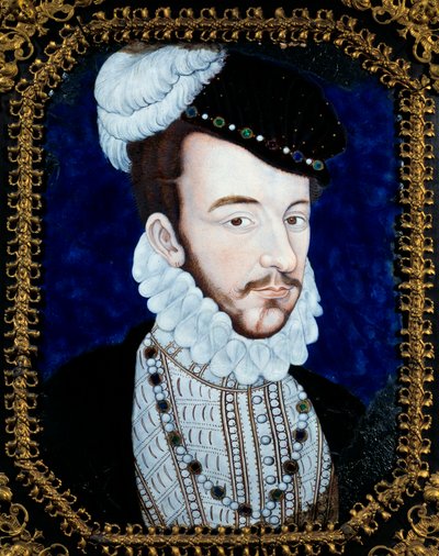 フランス王シャルル9世（1550-1574）の肖像。レオナルド・リモザン（1505-1577）による絵画 作： Leonard Limosin
