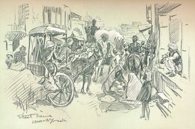 デリーのストリートシーン、c1903 作： Leonard Raven Hill