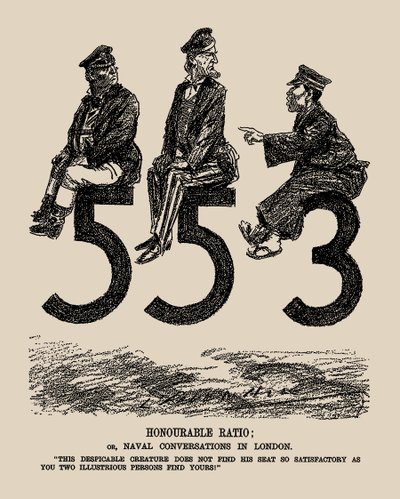 ロンドンでの名誉ある比率または海軍の会話。 パンチ、1934年。 作： Leonard Raven Hill