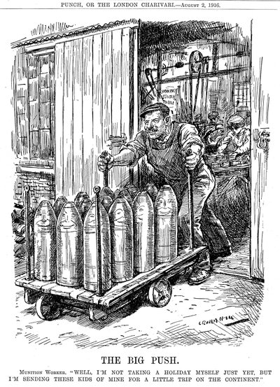 ビッグプッシュ、1916年 作： Leonard Raven Hill
