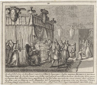 1725 年、1727 年 2 月 8 日のピョートル大帝の死 作： Leonard Schenk