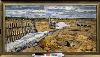 4 月の太陽 (4 月の太陽) - Leonard Viktorovich Turzhansky (Tourjansky) (1875-1945) による絵画、キャンバスに油彩 - ロシアの芸術、19 世紀後半から 20 世紀初頭の風景 - M Kroshitsky Art Museum、セヴァストポリ (ウクライナ) 作： Leonard Viktorovich Turzhansky
