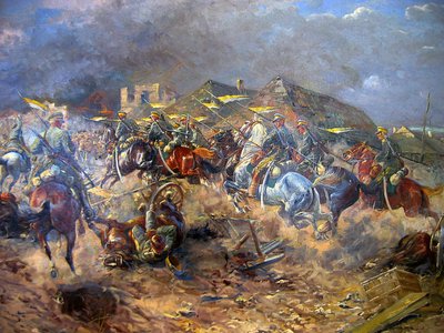 スラウツク付近のボルシェビキに対するポーランドウーランの攻撃1919、1920 作： Leonard Winterowski