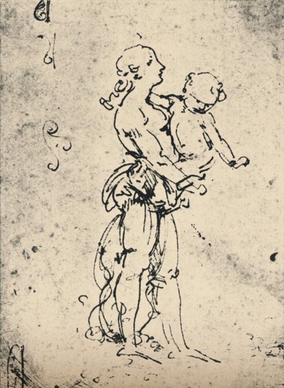 子供を運ぶ女性、c1481 1945 作： Leonardo da Vinci