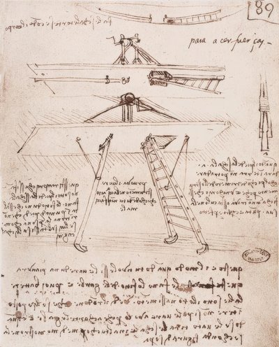 飛行機械の発着装置 作： Leonardo da Vinci