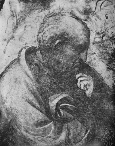 賢者の礼拝-左側の哲学者の頭、c1481 1945 作： Leonardo da Vinci
