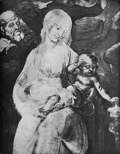 賢者の礼拝-聖母子、c1481 1945 作： Leonardo da Vinci