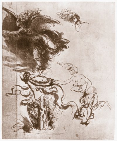 フォルトゥナの寓意、c1483 作： Leonardo da Vinci