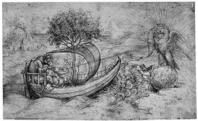 オオカミとワシの寓話、c1516 1954。 作： Leonardo da Vinci