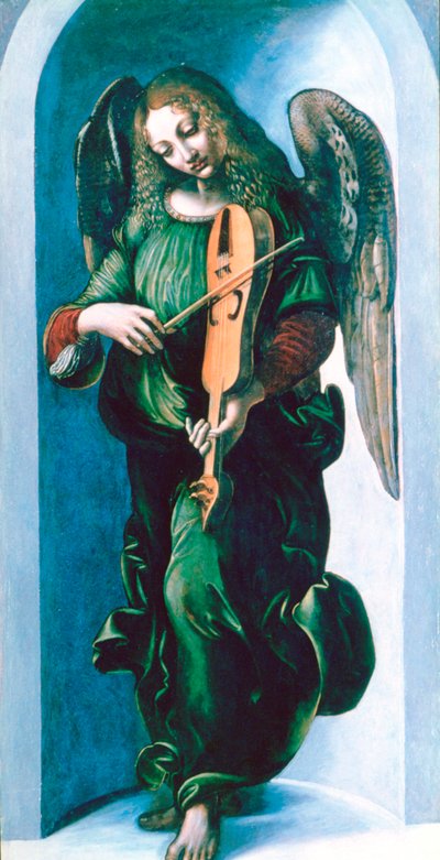 緑の天使、ヴィエル、c1500 作： Leonardo da Vinci