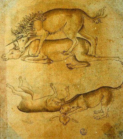 動物（ペン、インク、ウォッシュ・オン・ペーパー） 作： Leonardo da Vinci