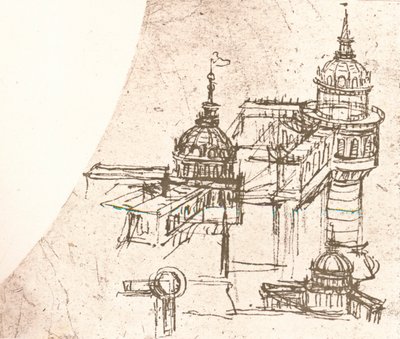 城の建築、c1472-c1519 1883 作： Leonardo da Vinci