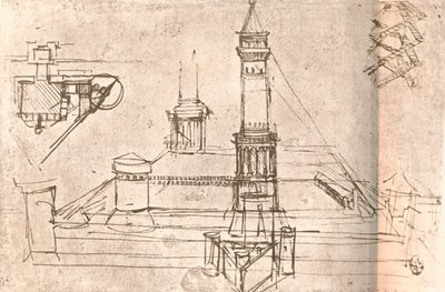 城の建築、c1472-c1519 1883 作： Leonardo da Vinci
