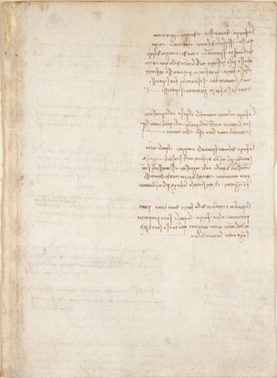 Arundel 263、f.151、「Codex Arundel」からのレオナルド ダ ヴィンチのメモ (紙にペンとインク) 作： Leonardo da Vinci