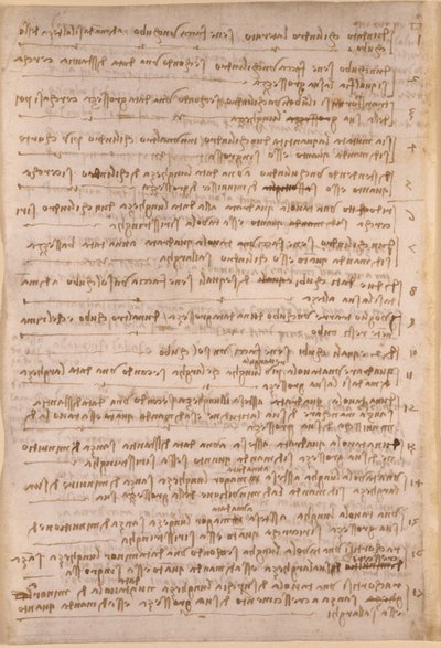 Arundel 263、f.154v、「Codex Arundel」からのレオナルド ダ ヴィンチのメモ (紙にペンとインク) 作： Leonardo da Vinci
