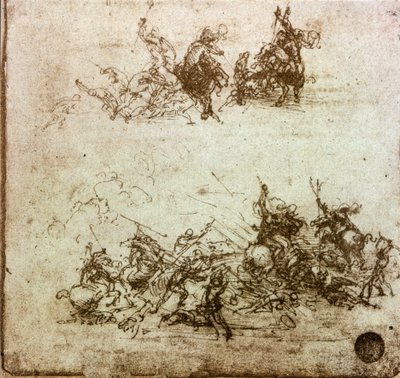 アンギアリの戦いのための騎手たちの戦い 作： Leonardo da Vinci